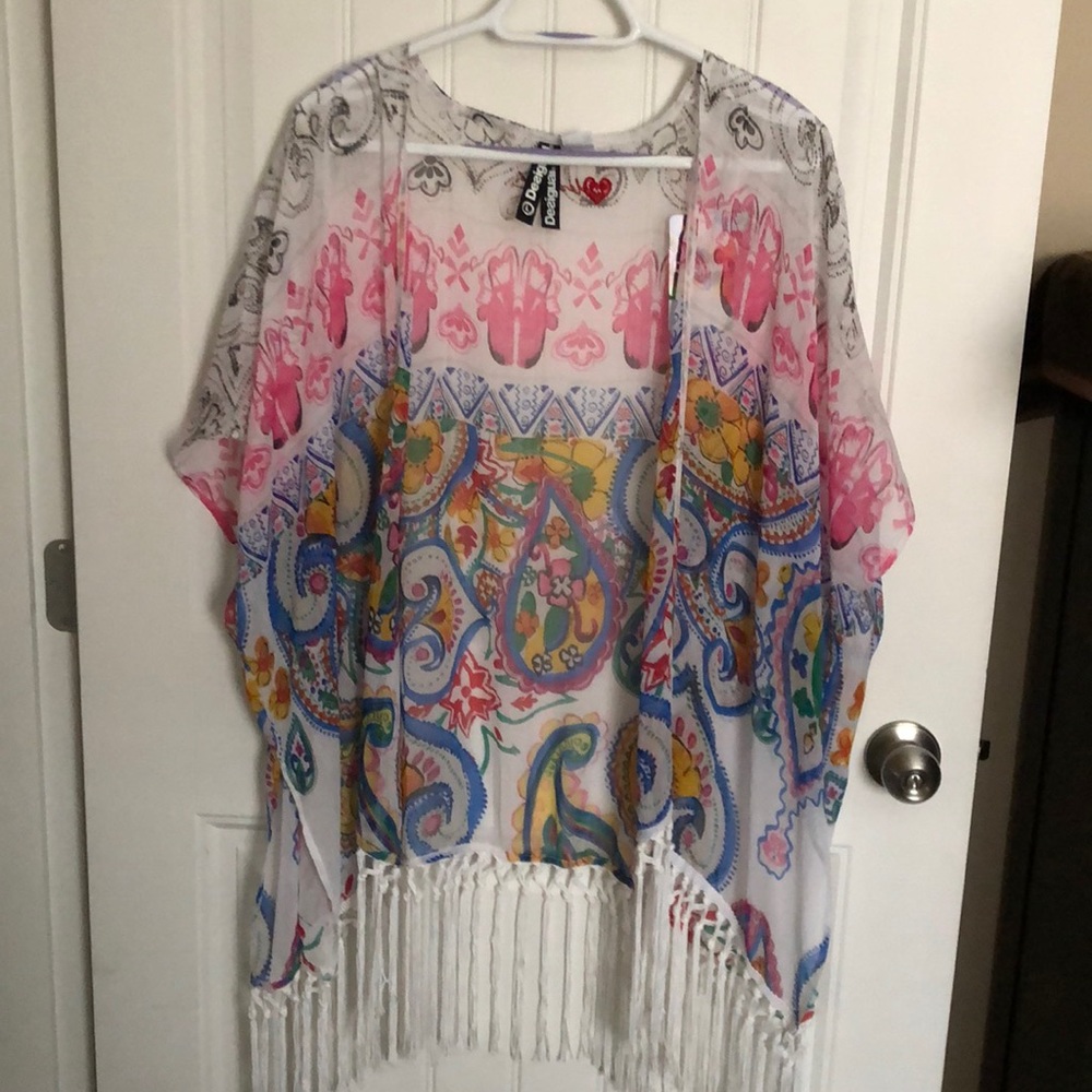 NWT:  Summer Shawl Sheer Top